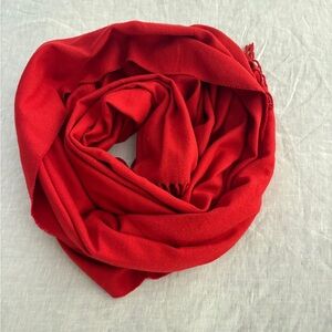 Vibrant Red Scarf viscose and cashmere blend, excellent condition